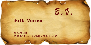 Bulk Verner névjegykártya